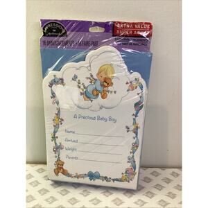 Vintage Precious Moments*Die Cut Baby Birth Announcements 16